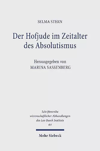 Der Hofjude im Zeitalter des Absolutismus cover