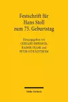 Festschrift für Hans Stoll zum 75. Geburtstag cover