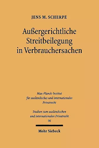 Außergerichtliche Streitbeilegung in Verbrauchersachen cover