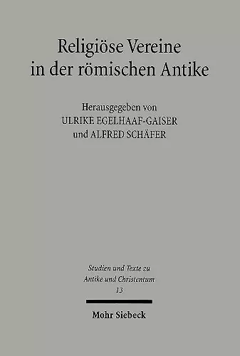 Religiöse Vereine in der römischen Antike cover