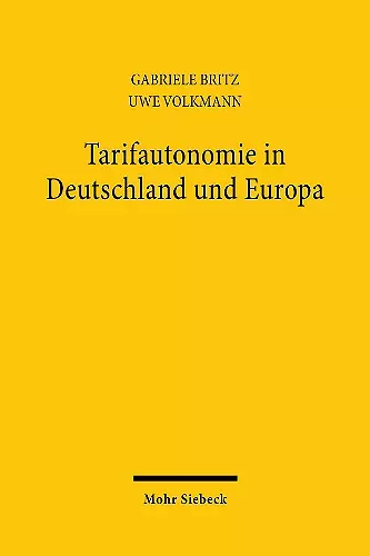 Tarifautonomie in Deutschland und Europa cover