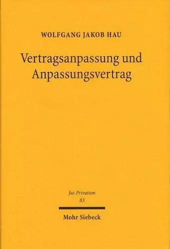 Vertragsanpassung und Anpassungsvertrag cover