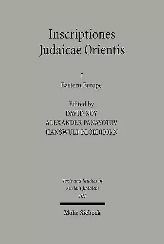 Inscriptiones Judaicae Orientis cover