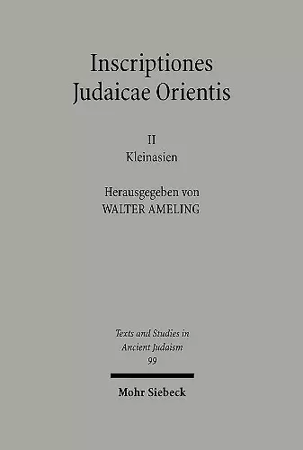 Inscriptiones Judaicae Orientis cover