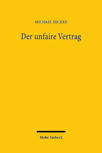 Der unfaire Vertrag cover