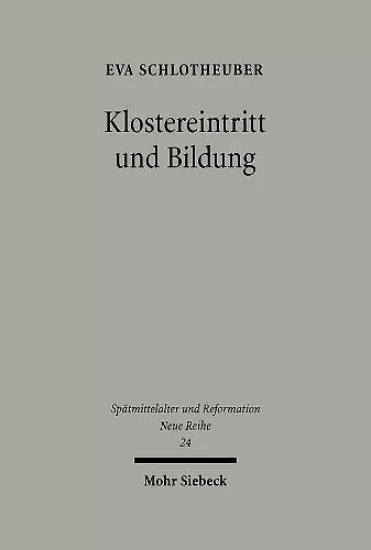 Klostereintritt und Bildung cover