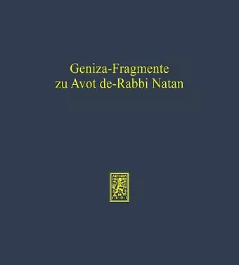 Geniza-Fragmente zu Avot de-Rabbi Natan cover