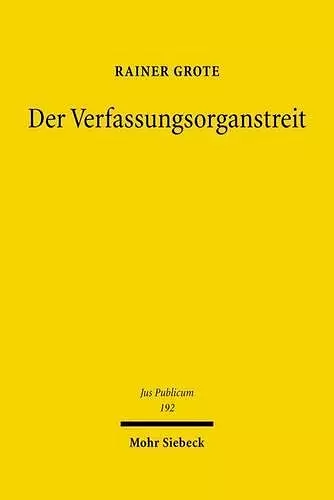 Der Verfassungsorganstreit cover