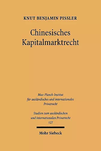 Chinesisches Kapitalmarktrecht cover