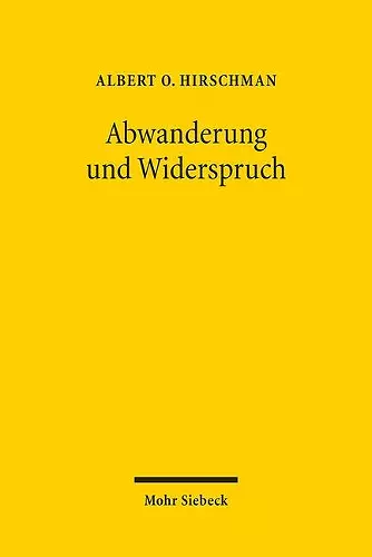 Abwanderung und Widerspruch cover