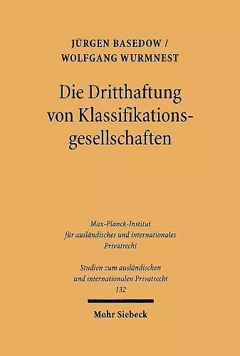 Die Dritthaftung von Klassifikationsgesellschaften cover