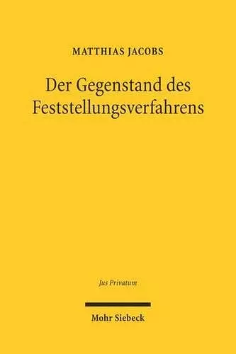 Der Gegenstand des Feststellungsverfahrens cover