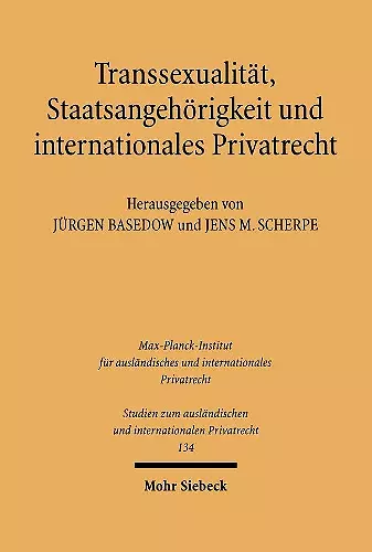 Transsexualität, Staatsangehörigkeit und internationales Privatrecht cover