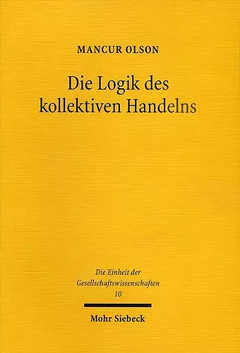 Die Logik des kollektiven Handelns cover