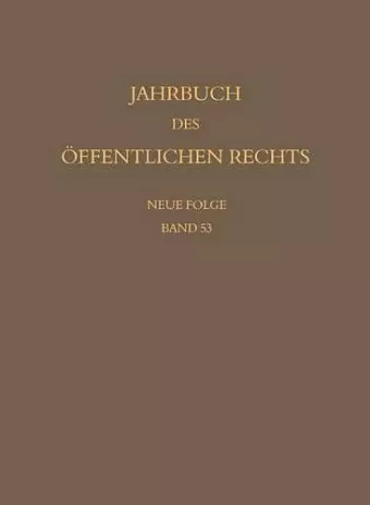 Jahrbuch des öffentlichen Rechts der Gegenwart. Neue Folge cover