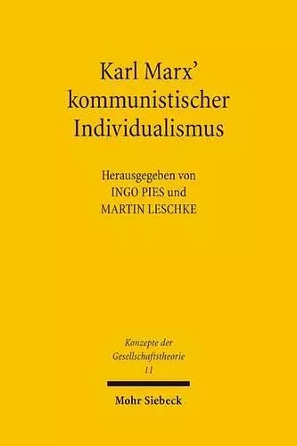 Karl Marx' kommunistischer Individualismus cover