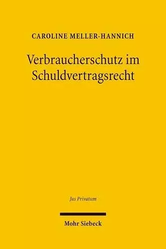 Verbraucherschutz im Schuldvertragsrecht cover