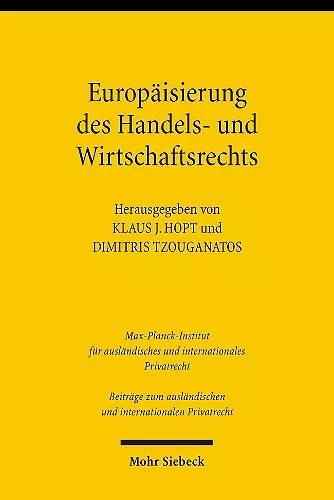 Europäisierung des Handels- und Wirtschaftsrechts cover