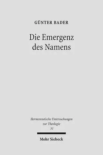 Die Emergenz des Namens cover