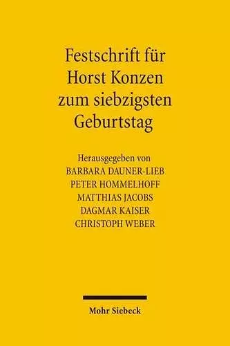 Festschrift für Horst Konzen zum siebzigsten Geburtstag cover