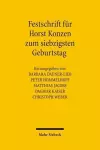 Festschrift für Horst Konzen zum siebzigsten Geburtstag cover