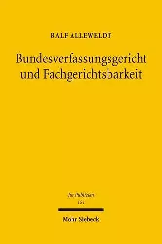 Bundesverfassungsgericht und Fachgerichtsbarkeit cover