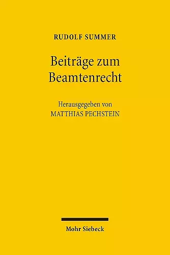 Beiträge zum Beamtenrecht cover