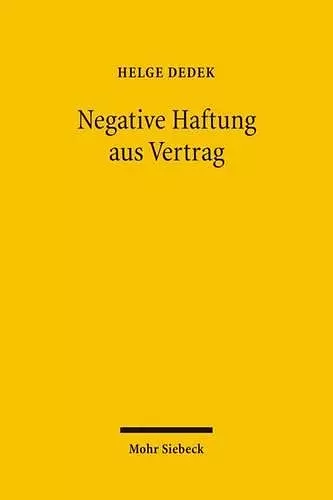 Negative Haftung aus Vertrag cover