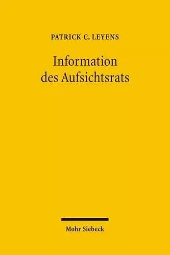 Information des Aufsichtsrats cover