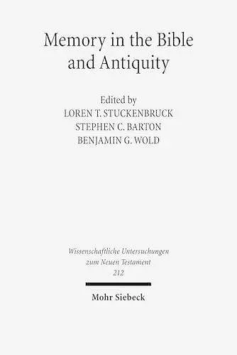 Memory in the Bible and Antiquity cover