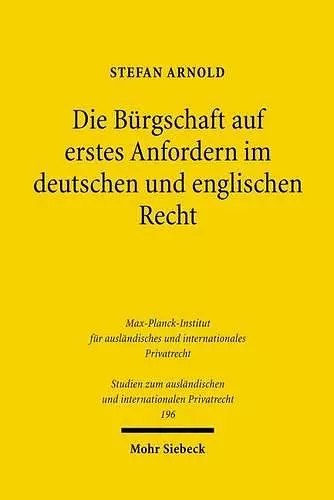 Die Bürgschaft auf erstes Anfordern im deutschen und englischen Recht cover