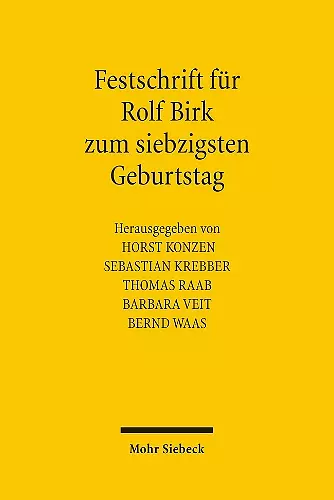 Festschrift für Rolf Birk zum siebzigsten Geburtstag cover