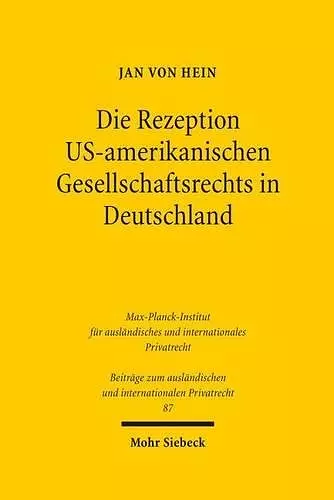 Die Rezeption US-amerikanischen Gesellschaftsrechts in Deutschland cover