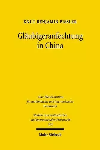 Gläubigeranfechtung in China cover