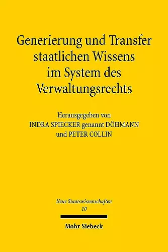 Generierung und Transfer staatlichen Wissens im System des Verwaltungsrechts cover