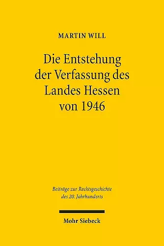 Die Entstehung der Verfassung des Landes Hessen von 1946 cover