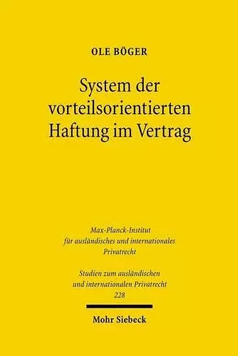 System der vorteilsorientierten Haftung im Vertrag cover