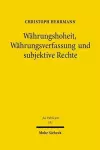 Währungshoheit, Währungsverfassung und subjektive Rechte cover