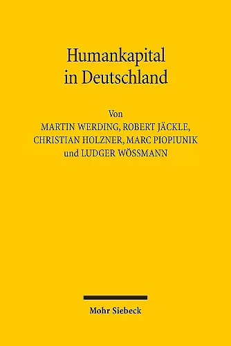 Humankapital in Deutschland cover