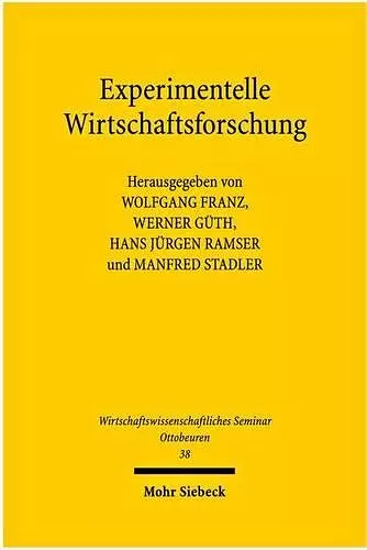 Experimentelle Wirtschaftsforschung cover