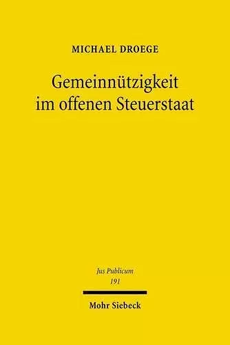 Gemeinnützigkeit im offenen Steuerstaat cover