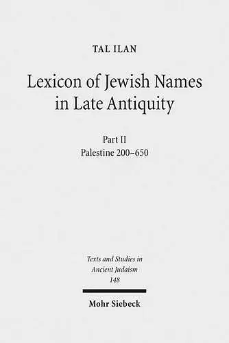 Lexicon of Jewish Names in Late Antiquity cover