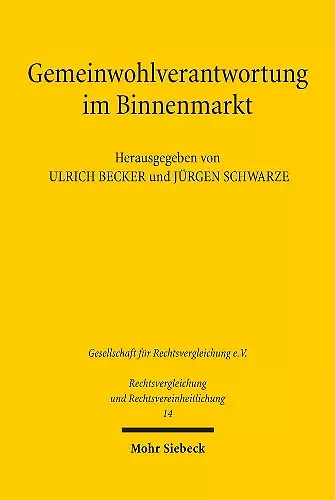 Gemeinwohlverantwortung im Binnenmarkt cover