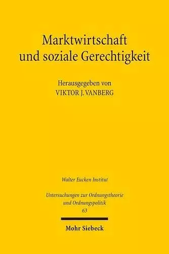 Marktwirtschaft und soziale Gerechtigkeit cover