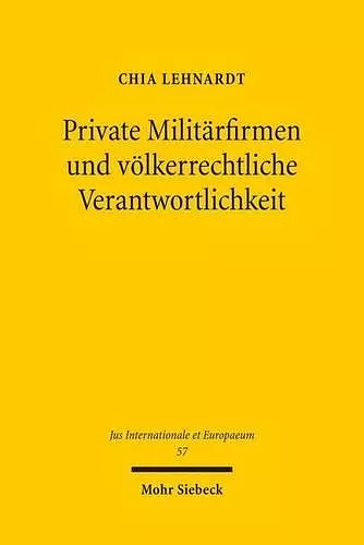 Private Militärfirmen und völkerrechtliche Verantwortlichkeit cover