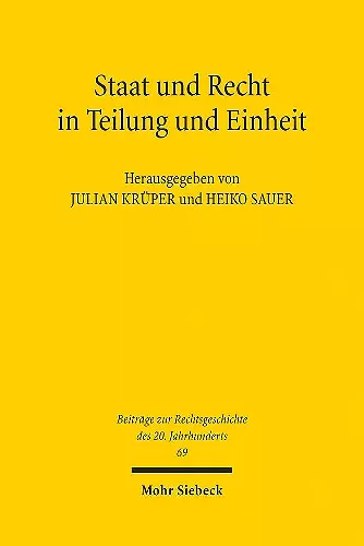 Staat und Recht in Teilung und Einheit cover