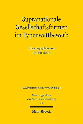 Supranationale Gesellschaftsformen im Typenwettbewerb cover