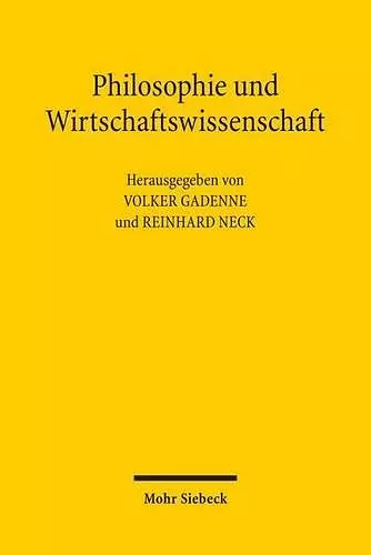 Philosophie und Wirtschaftswissenschaft cover