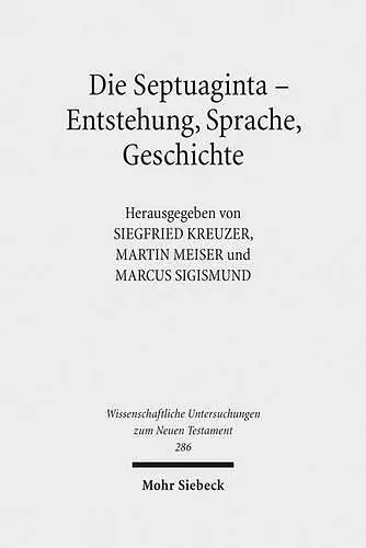 Die Septuaginta - Entstehung, Sprache, Geschichte cover