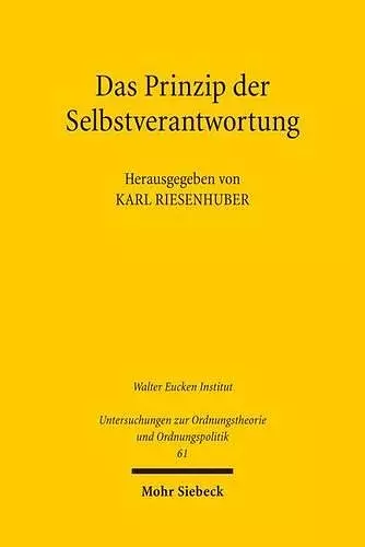 Das Prinzip der Selbstverantwortung cover